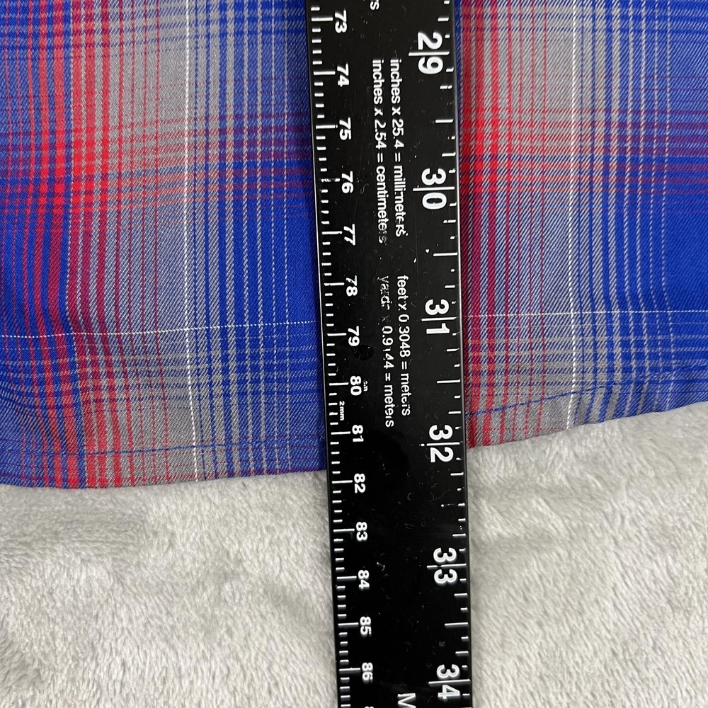 Dixxon The Glory Shirt Mens 2XL Blue Plaid Short Sleeve Button Patriotic - Picture 6 of 8